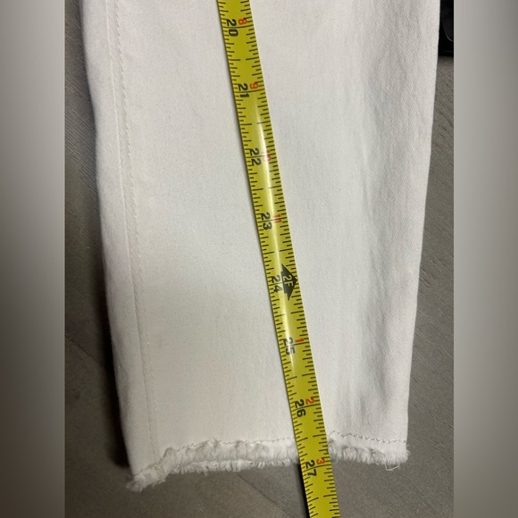 Adored High Rise Ankle Skinny Jeans in White Stretchy Raw Hem Size‎ 28 US 6 - Picture 8 of 13